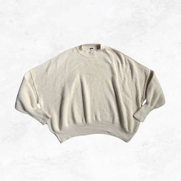 Free People Cream Oversized Sweater - Picture 3 of 7